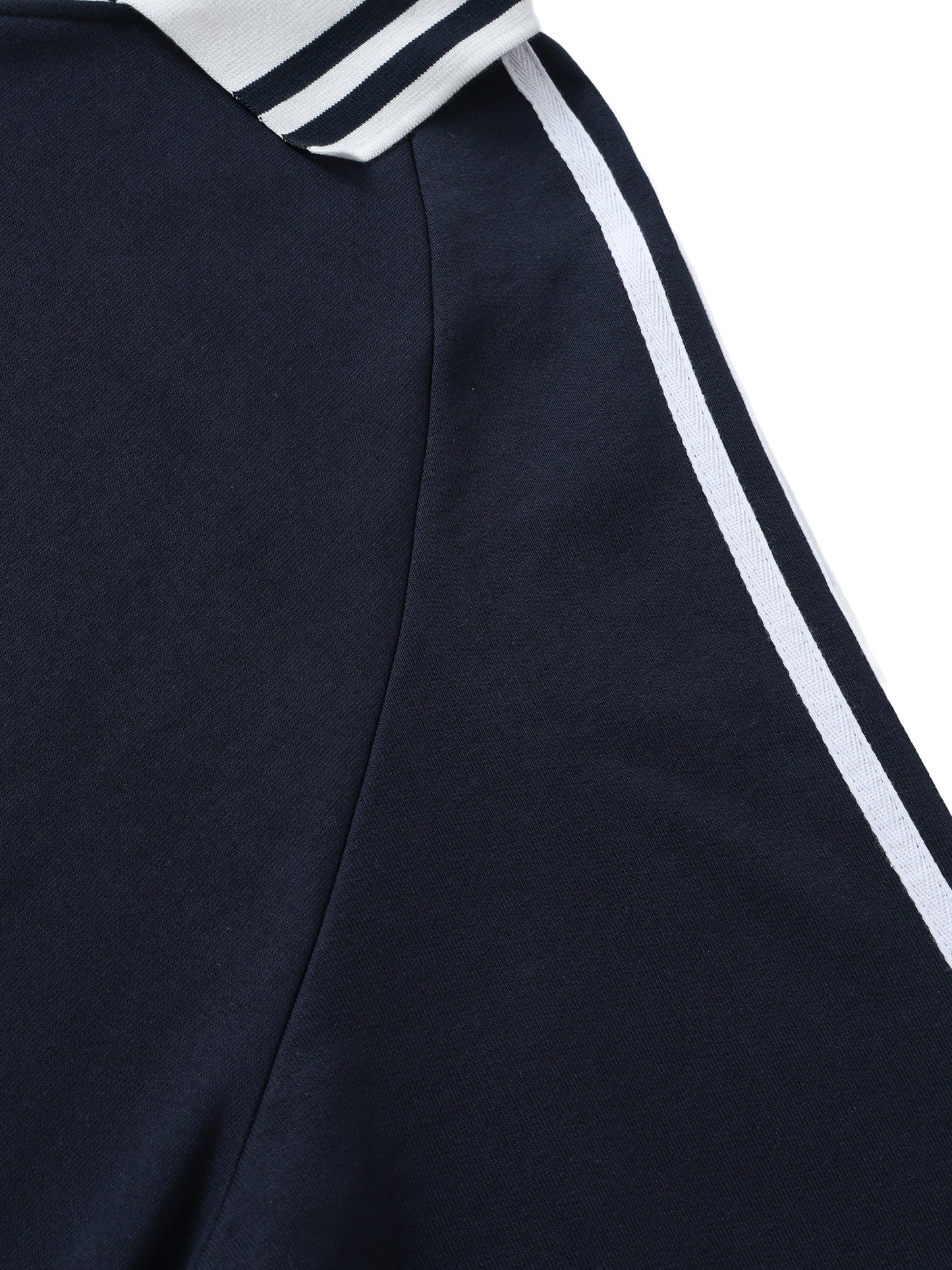 Striped Lapel Collar Sweatshirt