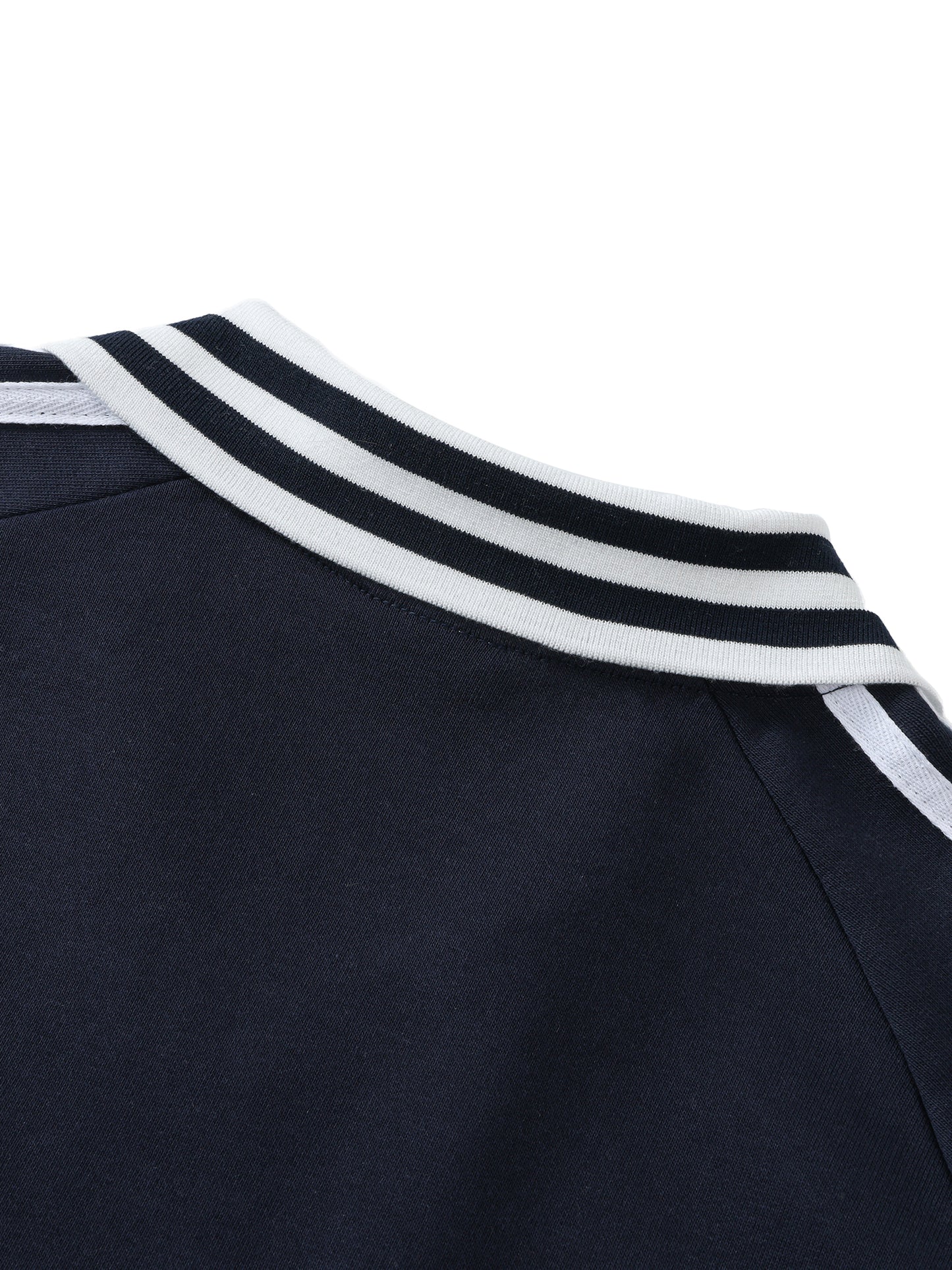 Striped Lapel Collar Sweatshirt