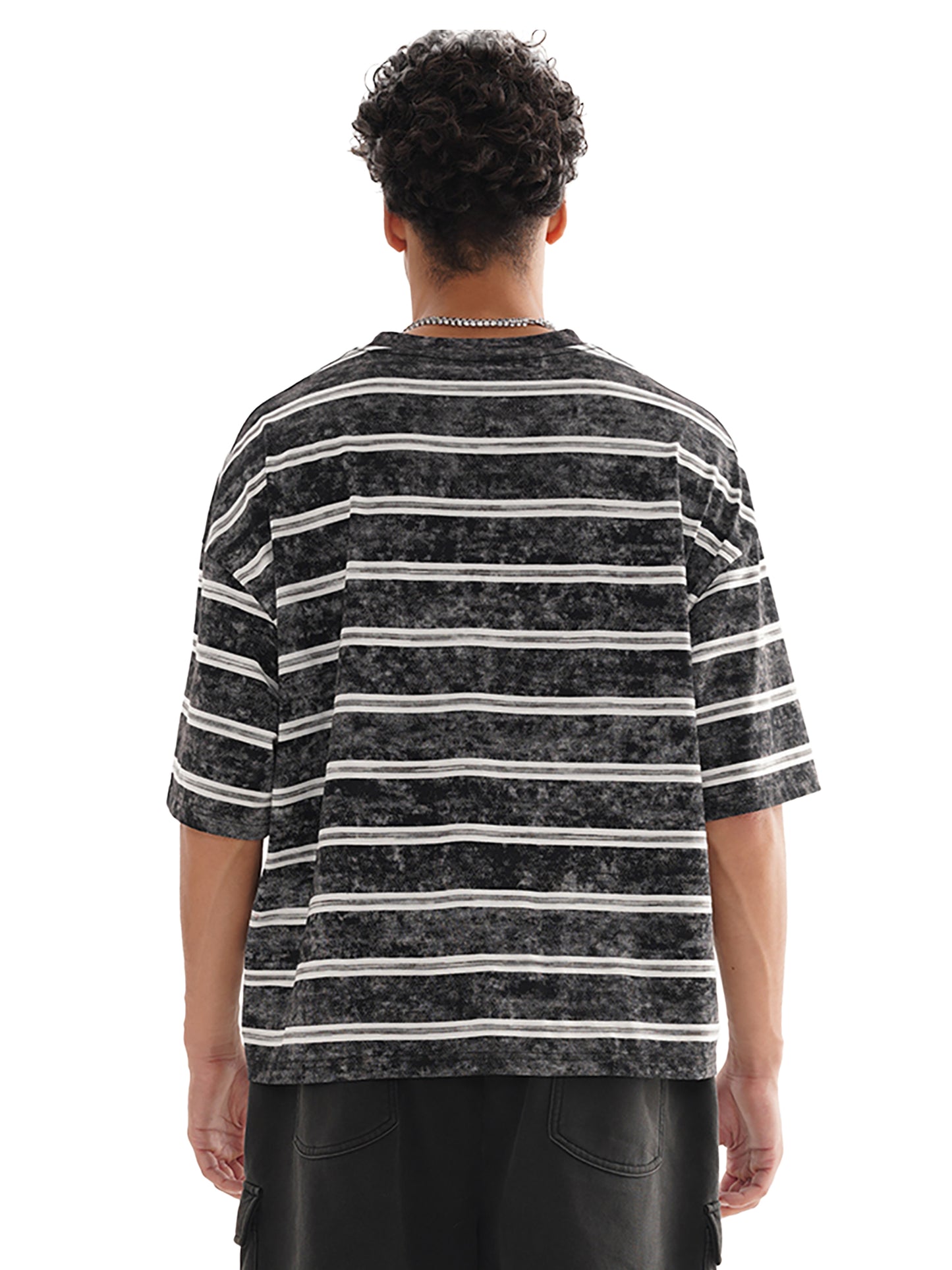 Snow-Washed Striped Boxy Tee