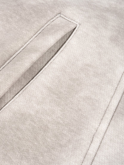Dirty-Washed Boxy Zip-Up Fleece Hoodie