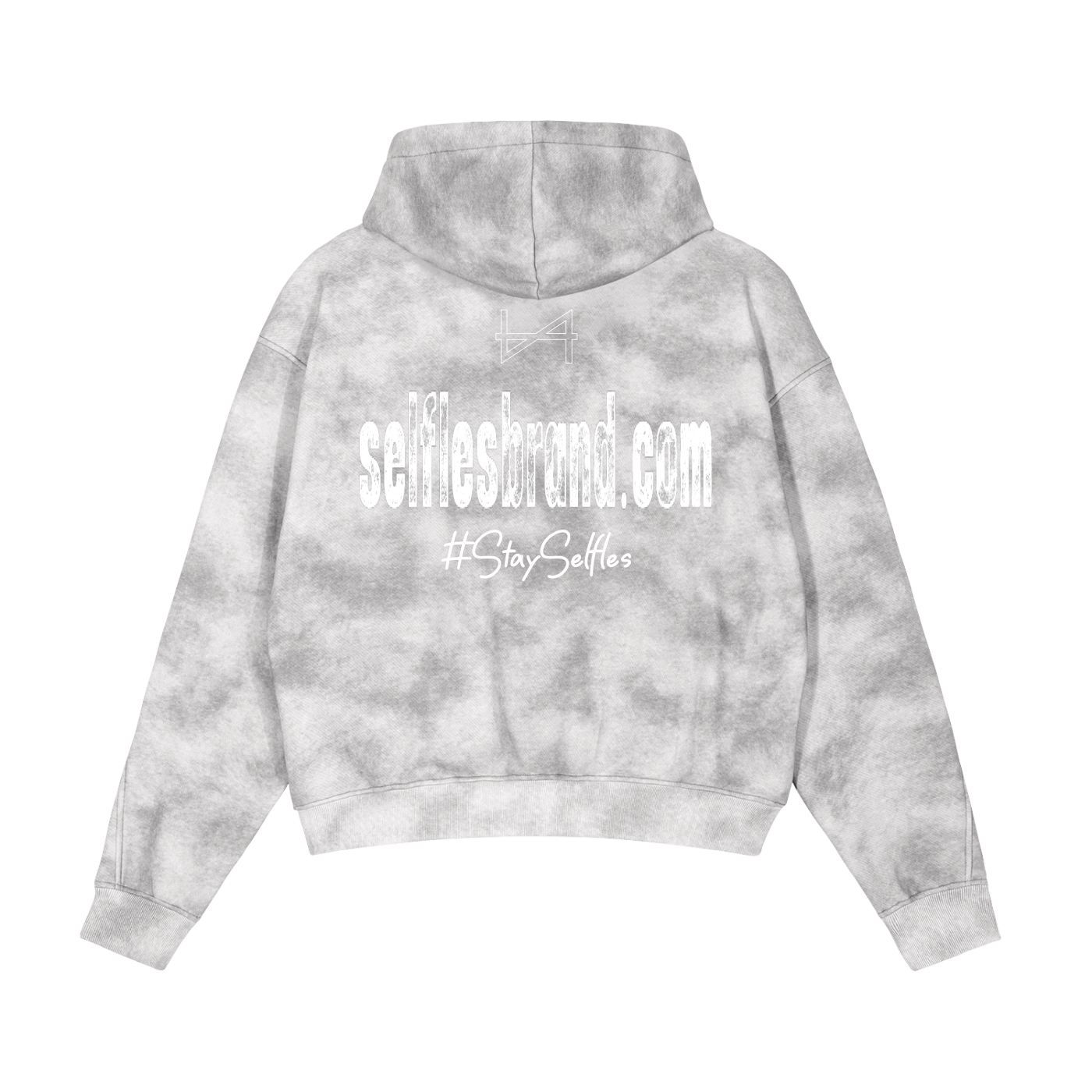Dirty-Washed Boxy Zip-Up Fleece Hoodie