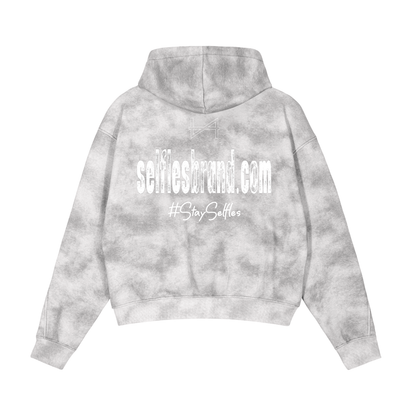 Dirty-Washed Boxy Zip-Up Fleece Hoodie