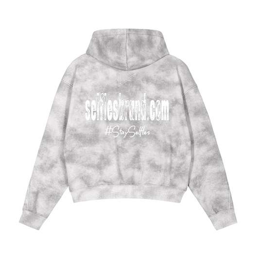 Dirty-Washed Boxy Zip-Up Fleece Hoodie