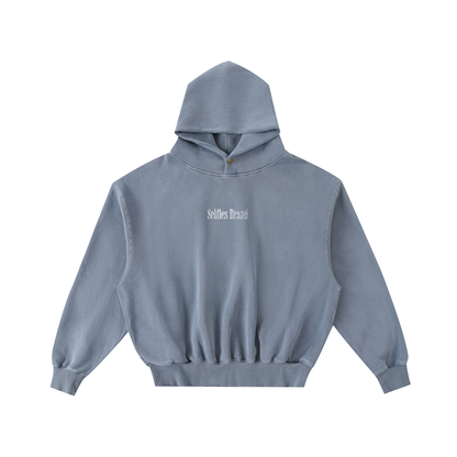 Frayed Enzyme Washed Fleece Hoodie
