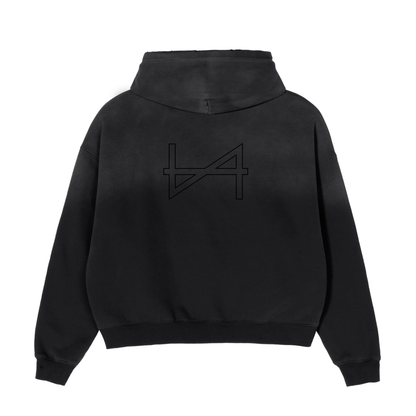 Frayed Sun-Faded Boxy Hoodie
