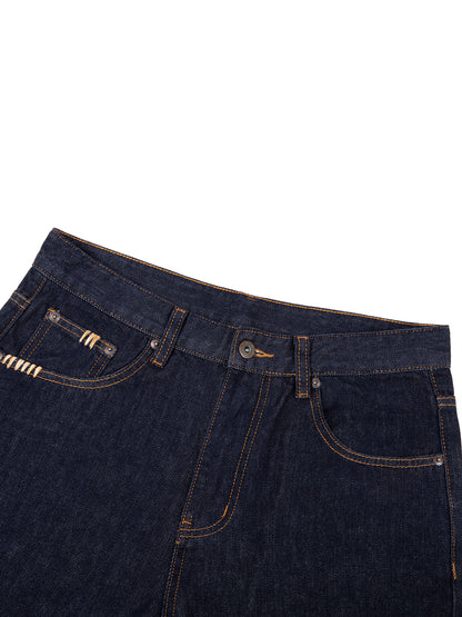 Straight Leg Denim Jeans