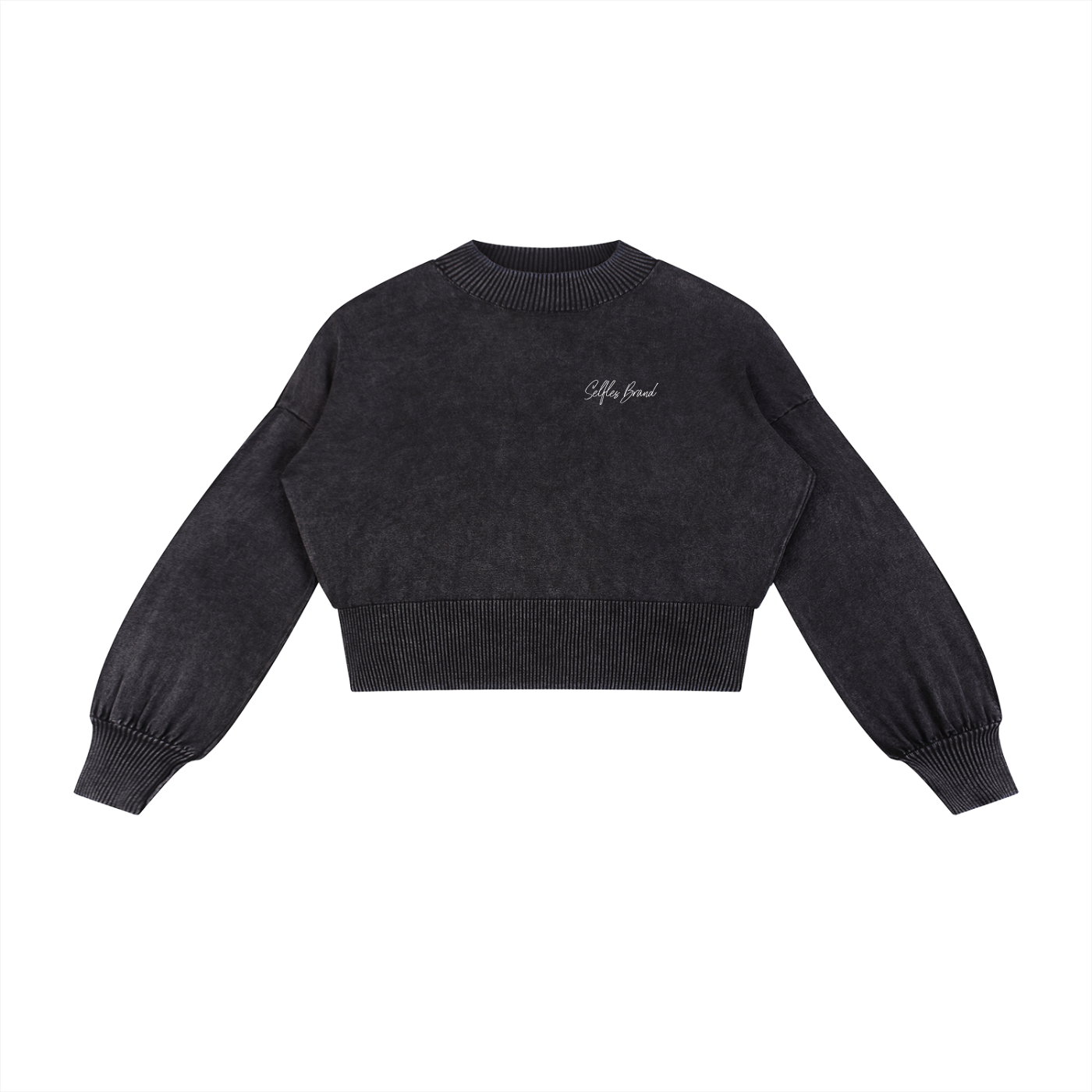 Balloon Sleeve Cropped Sweater