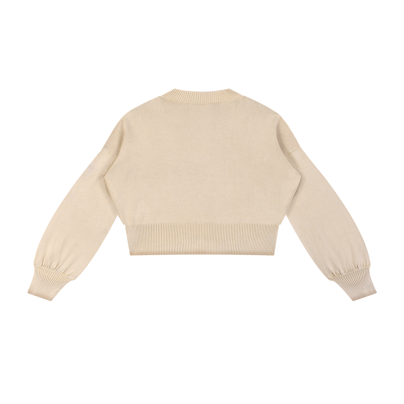Balloon Sleeve Cropped Sweater
