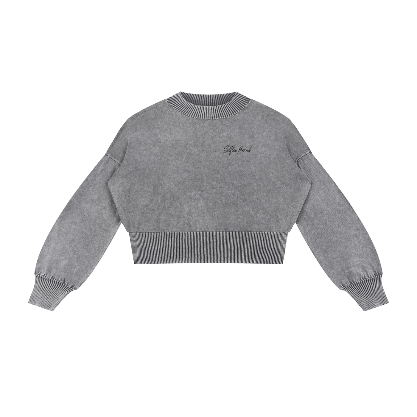 Balloon Sleeve Cropped Sweater