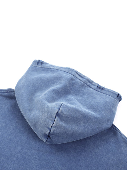 Snow Wash Hand-Frayed Heavyweight Hoodie