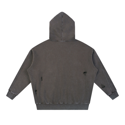 Distressed Panel Pocket Hoodie