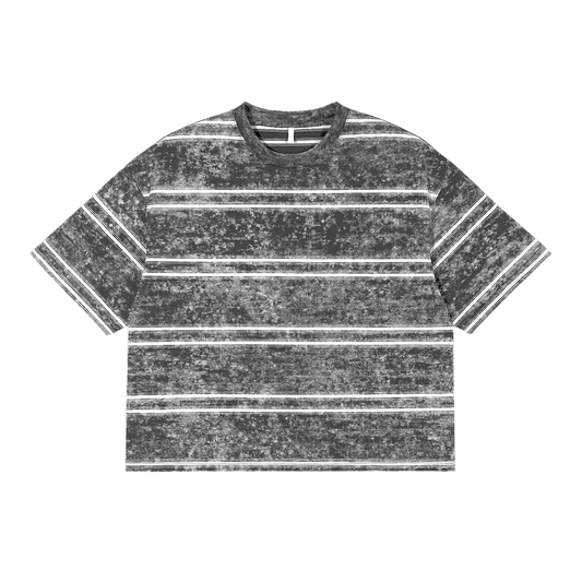 Snow-Washed Striped Boxy Tee