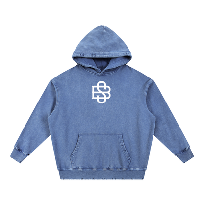 Snow Wash Hand-Frayed Heavyweight Hoodie