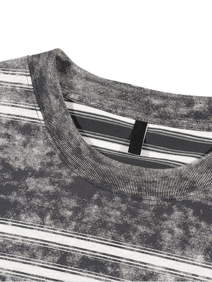 Snow-Washed Striped Boxy Tee