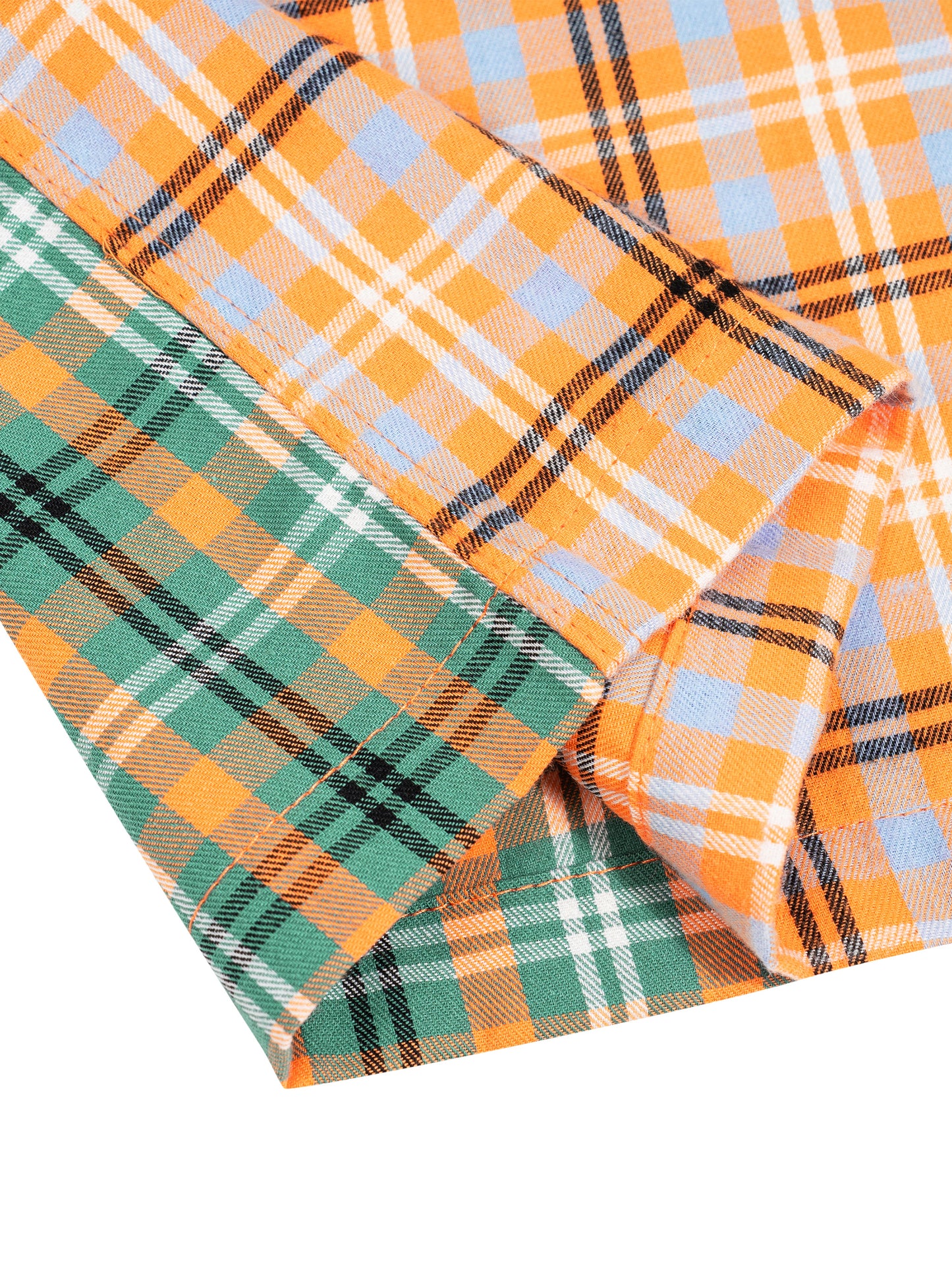 Oversized Plaid Color Block Button-Up