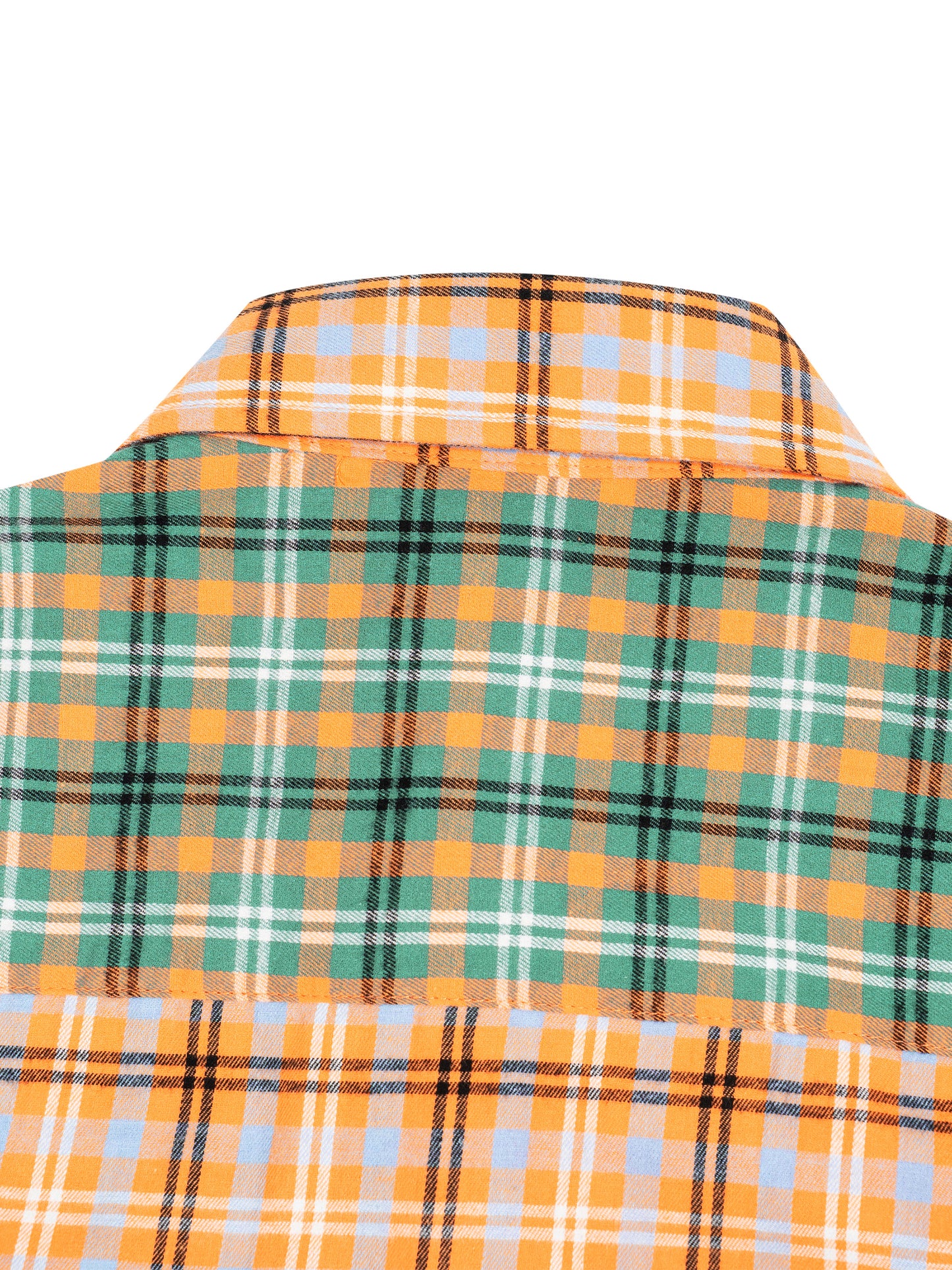 Oversized Plaid Color Block Button-Up