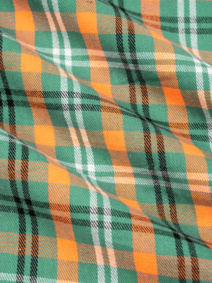 Oversized Plaid Color Block Button-Up