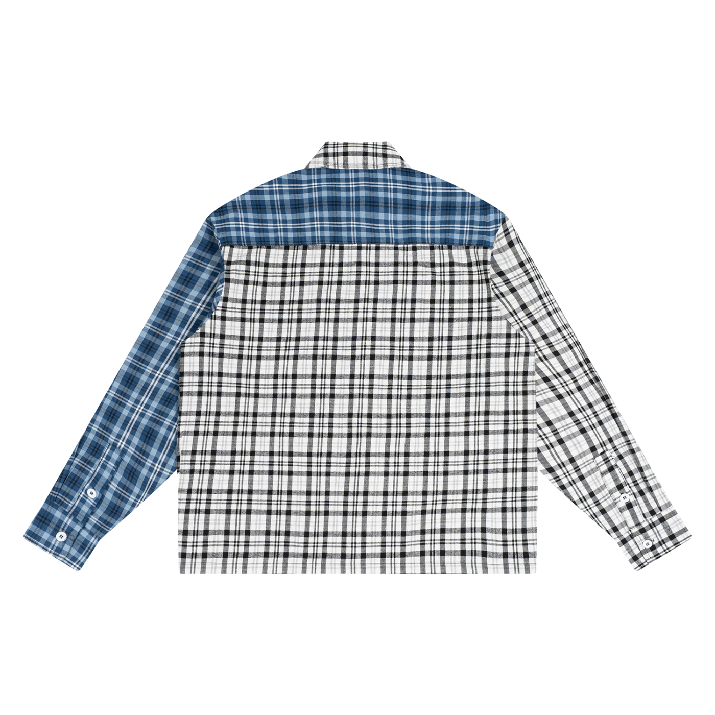 Oversized Plaid Color Block Button-Up