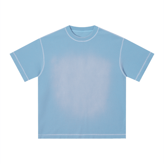 Faded Waffle Knit Boxy Tee