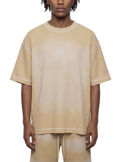 Faded Waffle Knit Boxy Tee