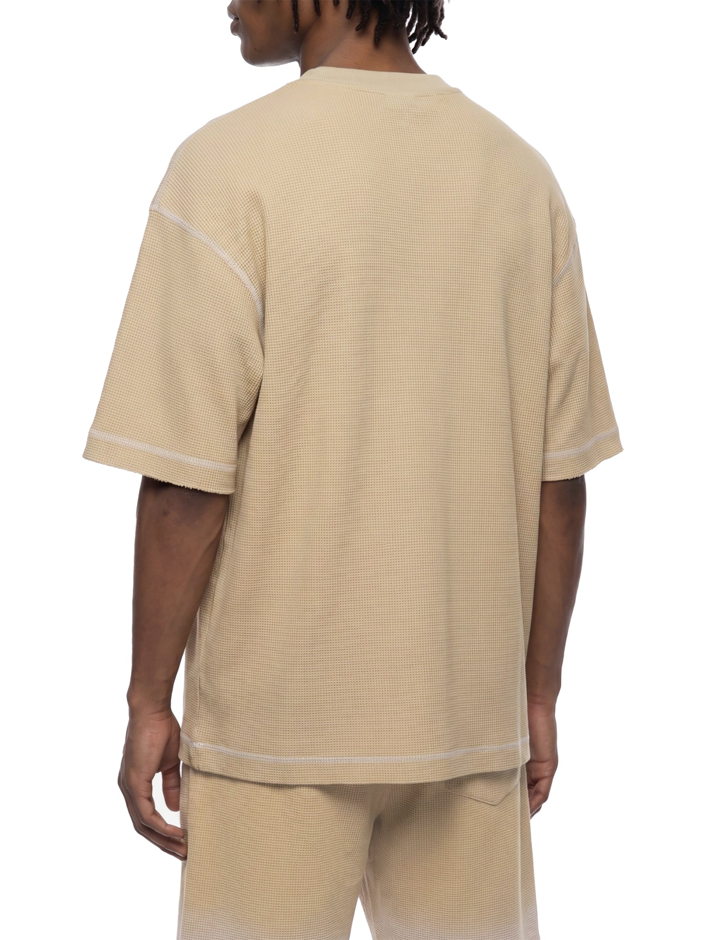 Faded Waffle Knit Boxy Tee