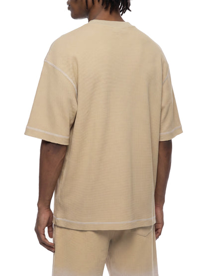 Faded Waffle Knit Boxy Tee
