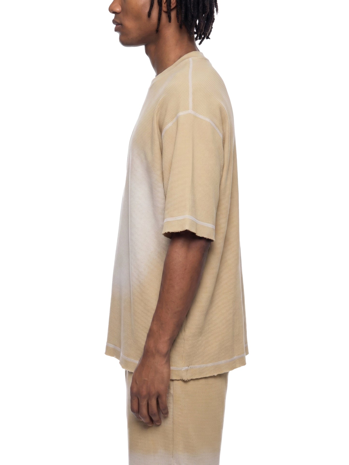 Faded Waffle Knit Boxy Tee