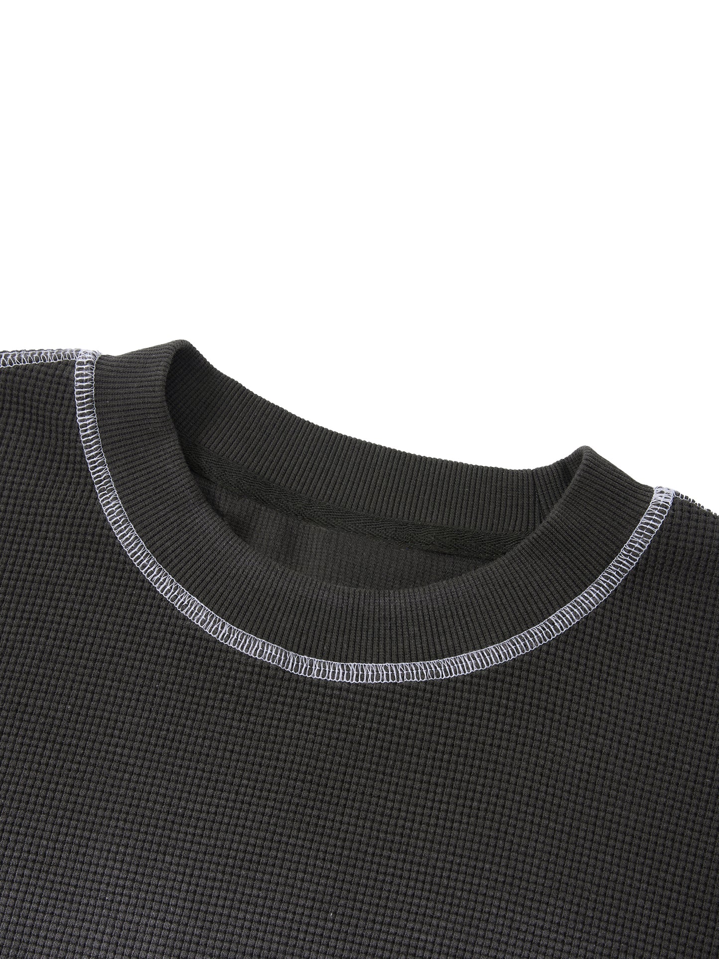 Faded Waffle Knit Boxy Tee