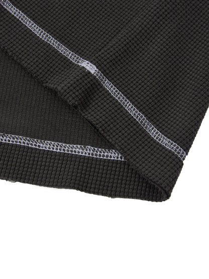 Faded Waffle Knit Boxy Tee