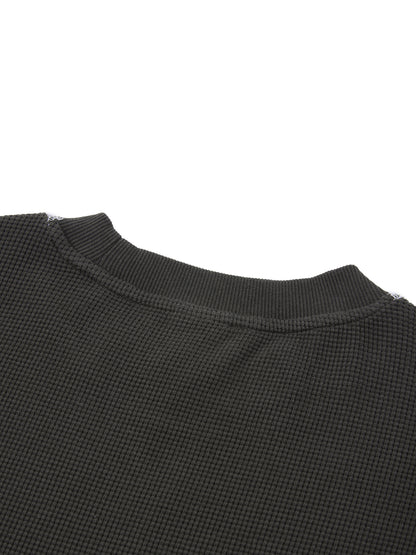 Faded Waffle Knit Boxy Tee