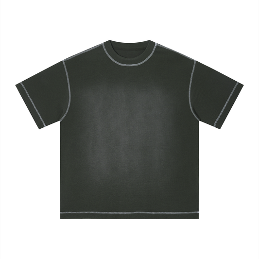 Faded Waffle Knit Boxy Tee