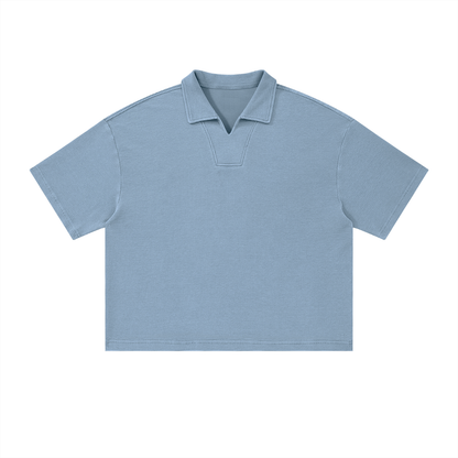 Vintage Wash Waffle Boxy Polo