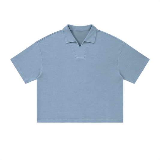 Vintage Wash Waffle Boxy Polo