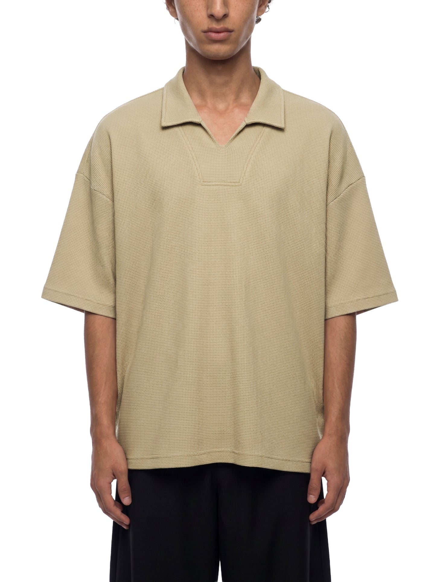Vintage Wash Waffle Boxy Polo