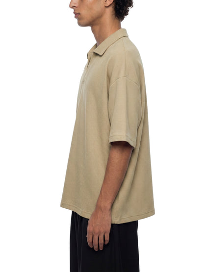 Vintage Wash Waffle Boxy Polo
