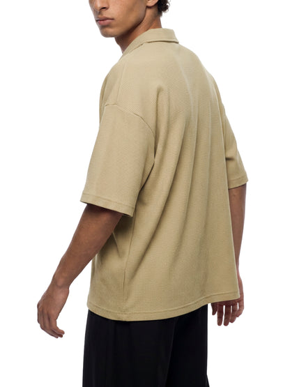 Vintage Wash Waffle Boxy Polo