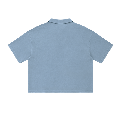 Vintage Wash Waffle Boxy Polo