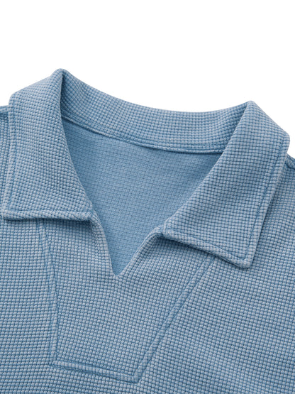 Vintage Wash Waffle Boxy Polo