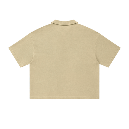 Vintage Wash Waffle Boxy Polo