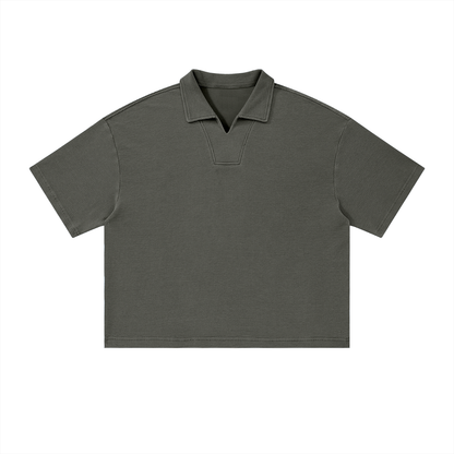 Vintage Wash Waffle Boxy Polo