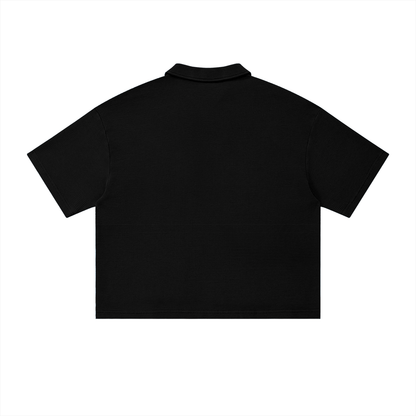 Vintage Wash Waffle Boxy Polo