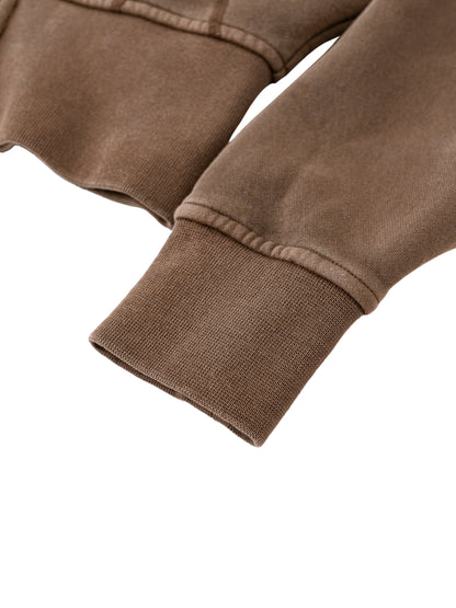 Vintage Washed Cropped Fleece Hoodie