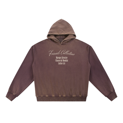 Vintage Washed Gradient Fleece Hoodie