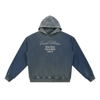 Vintage Washed Gradient Fleece Hoodie