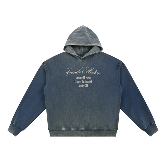Vintage Washed Gradient Fleece Hoodie