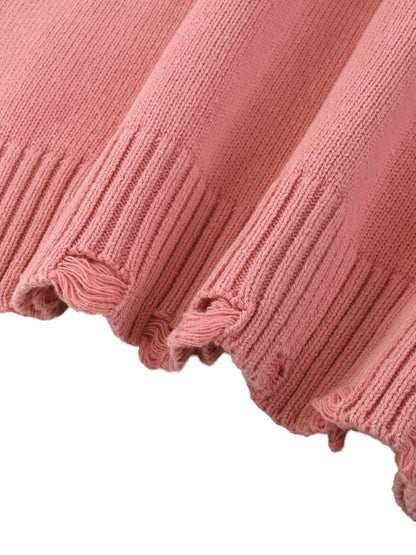 Vintage Washed Frayed Sweater