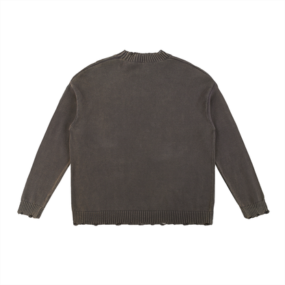Vintage Washed Frayed Sweater