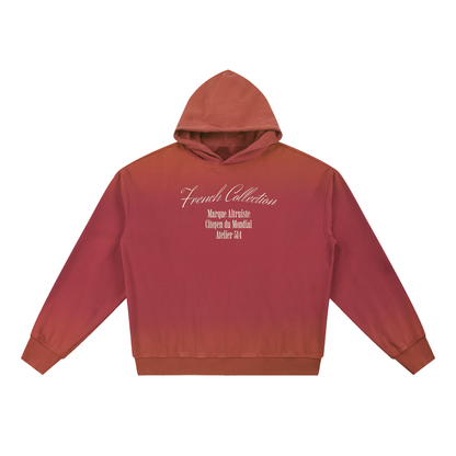 Vintage Washed Gradient Fleece Hoodie