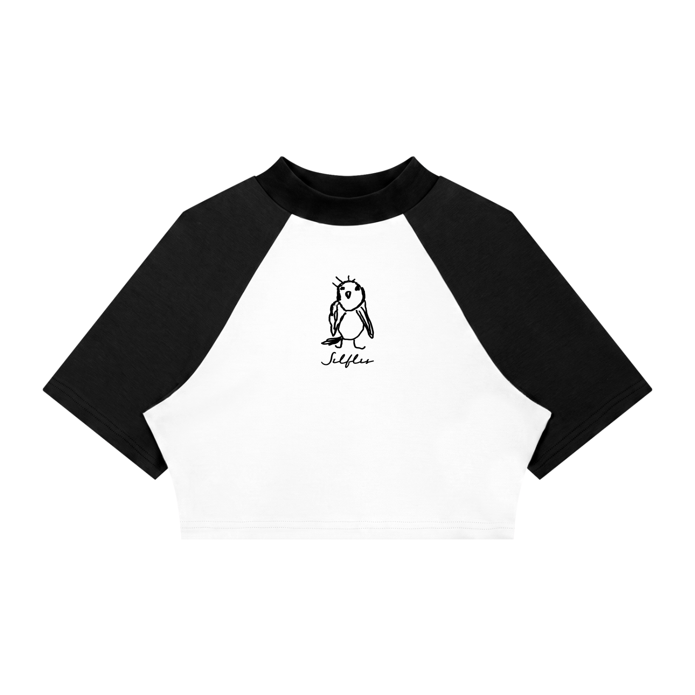 Women's Color Block Raglan Crop Tee