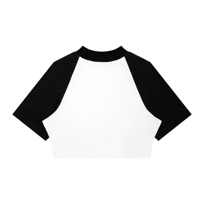 Women's Color Block Raglan Crop Tee